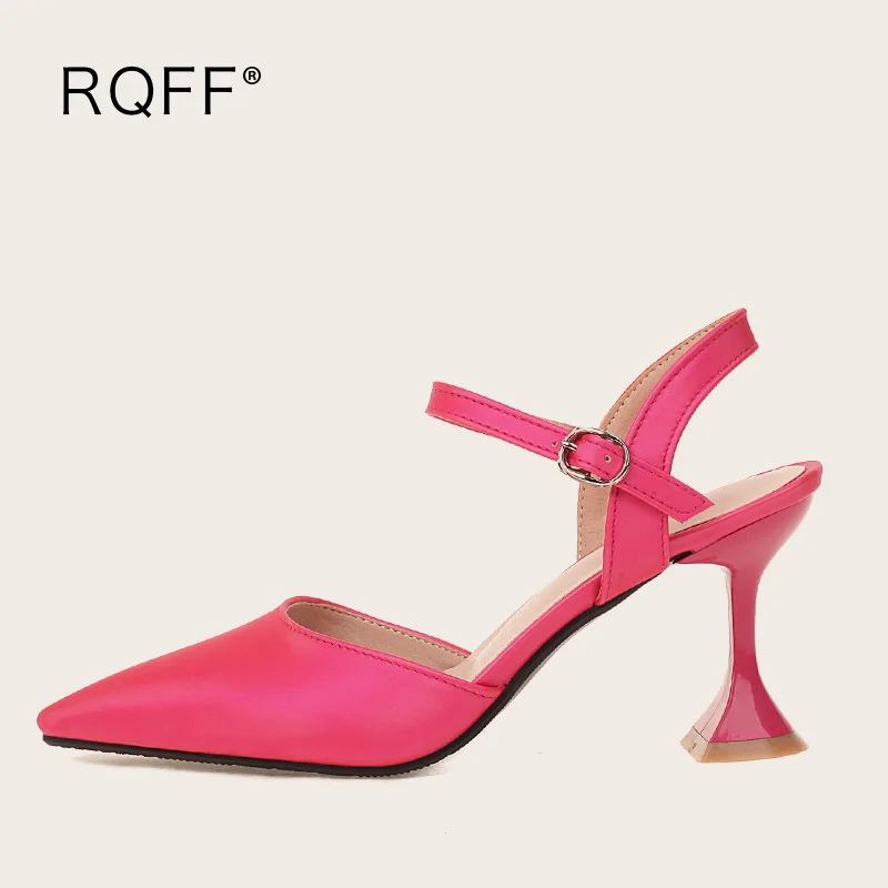 

Plus Size 43 Women Sandals Patent Leather Closed Toe Super High Heels Party Solid Ankle Strap Strange Style Sexy Handmade Shoes