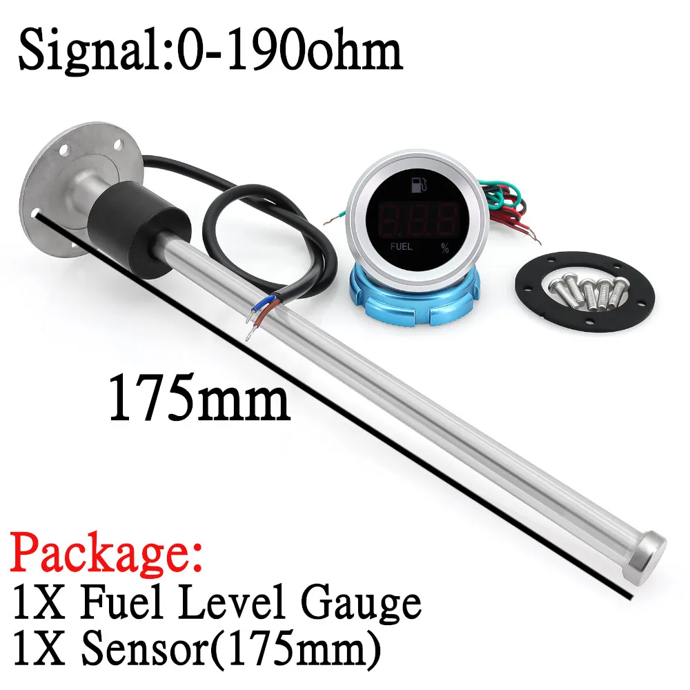 

Цифровой Датчик Уровня Топлива Для Лодки И Автомобиля С Мигающим Сигналом И Датчиком Уровня Топлива 0-190 Ом Блок Датчика Уро...