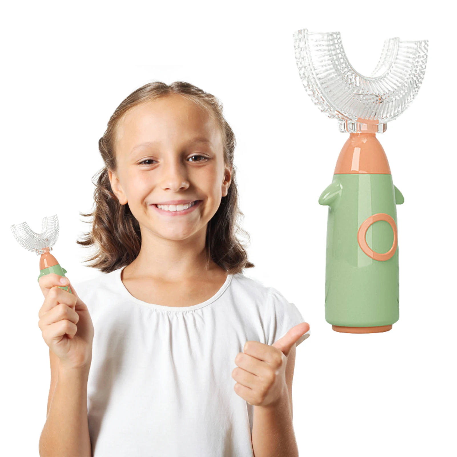 

Kids U Shaped Toothbrush Kids Toothbrushes U-Type Toothbrush Whole Mouth Toothbrush Silicone Brush Head Whitening Massage