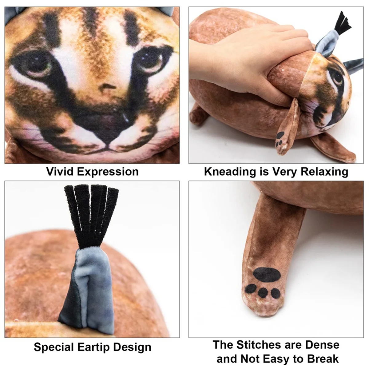 Floppa плюшевая 8-дюймовая подушка Caracal Chubby игрушка с изображением кошки для детей