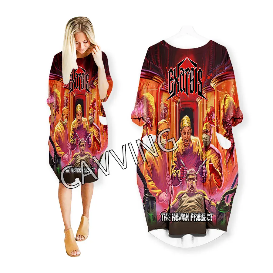 

CAVVING 3D Print Exarsis Fashion Funny Shirts Suit Harajuku Top Women US Sizes Women's Skirt Long-sleeved Dress