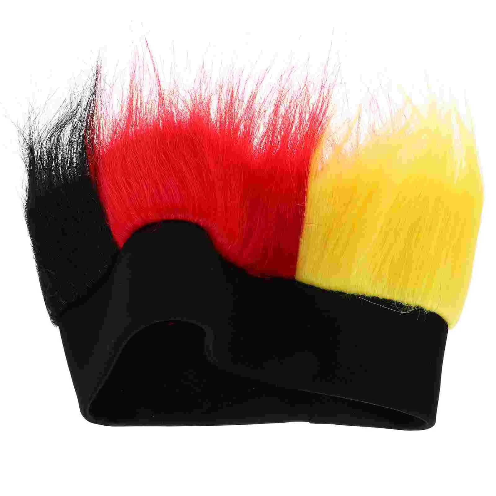 Веер немецкие фанаты цветные парики человеческие волосы черные желтые и красные