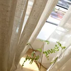 Однотонные льняные тюлевые занавески BILEEHOME для спальни, оконные занавески для гостиной, кухни, японское украшение, прозрачная вуаль, штора, драпировка