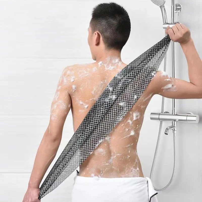 

Exfoliating Washcloth Back Scrubber for Shower for Men Silver-ion Multi-Function Foam Bath Towel Ultra-Long Exfoliating Towels