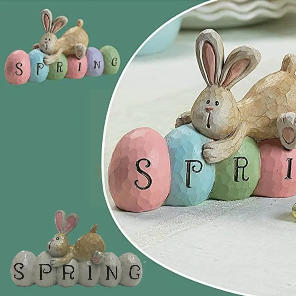 

Весенний кролик таблетница пасхальные украшения Пасхальная Милая Статуя Украшение кролик, Фигурка кролика декоративное ремесло Кролик E1Q6