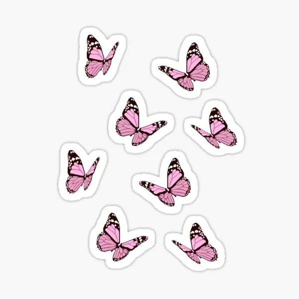 

Pink Butterflies 5PCS Stickers for Stickers Cartoon Luggage Decorations Print Car Background Bumper Kid Water Bottles Anime