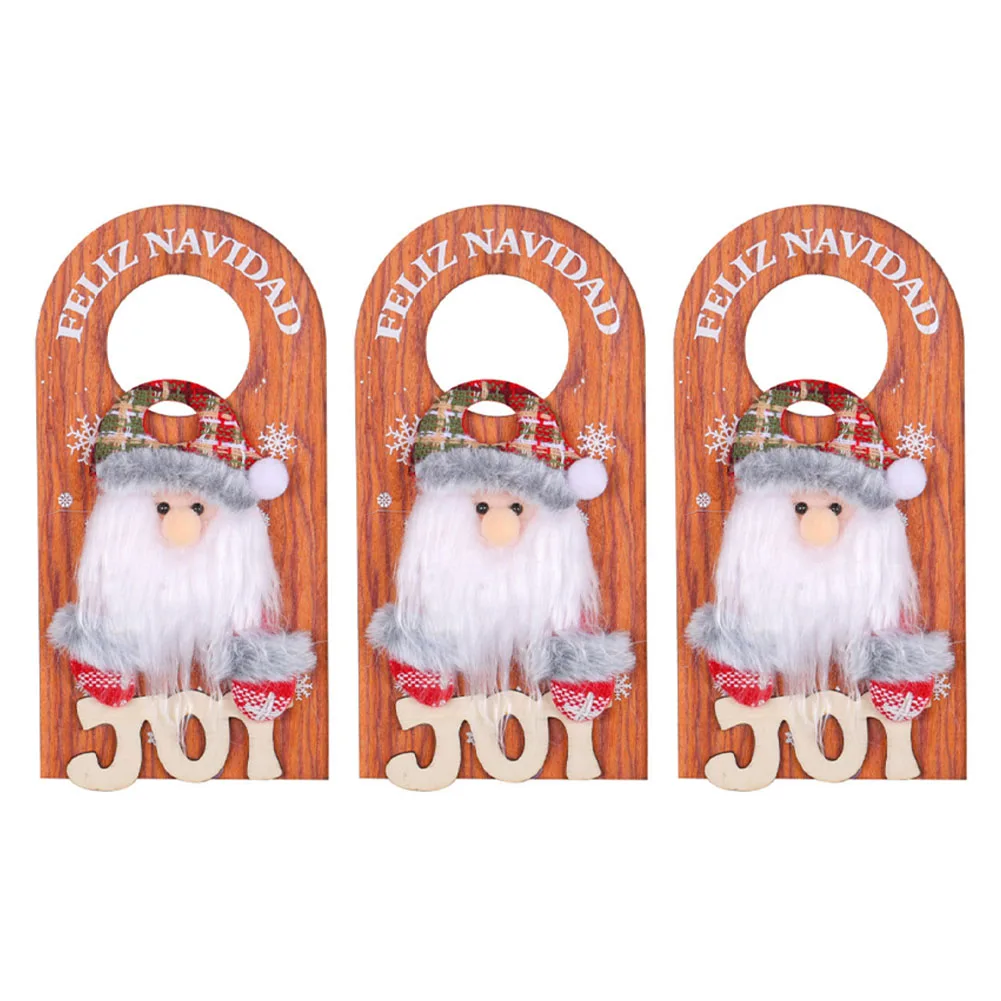 

Snowman Santa Claus Door Handle Colorful Stocking Hanging Christmas Pendant Wooden Decorative Christmas Decorations Win-dows