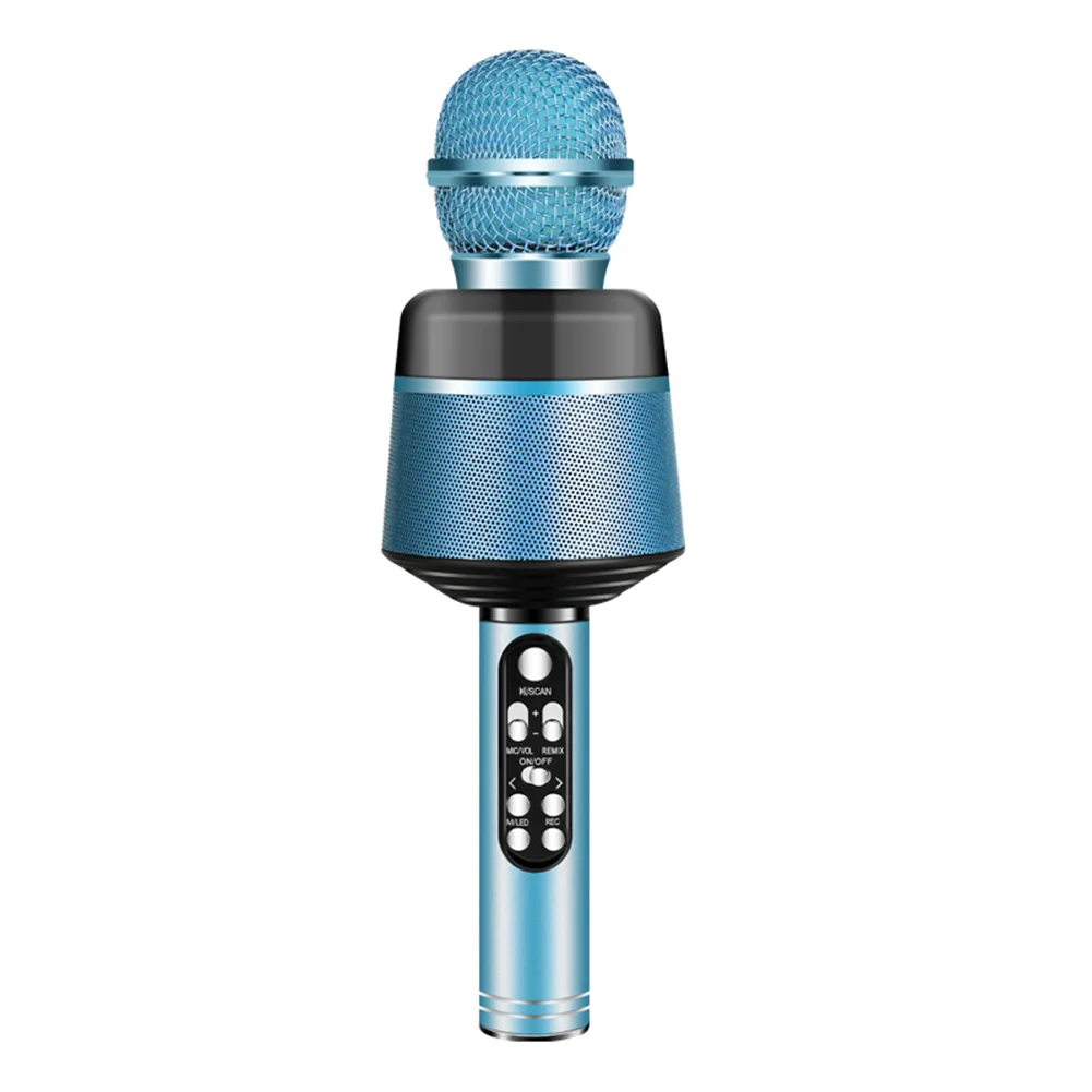 Микрофон для караоке USB Bluetooth-динамик голосовой преобразователь светодиодная