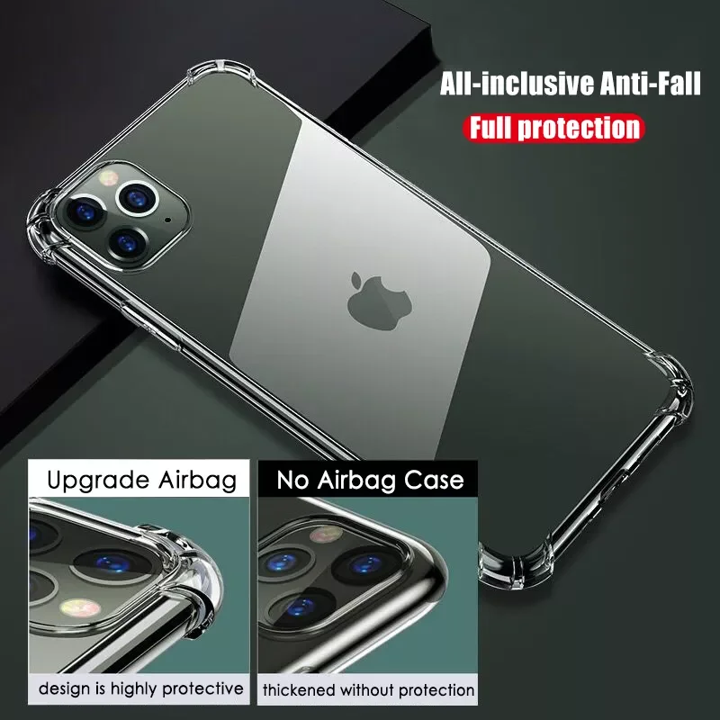 

Free Shipping Silicone Clear Phone Case For iPhone 11 7 XR Case Soft Back Cover For iPhone 11 12 13 Pro XS Max X 8 7 6 6s Plus C