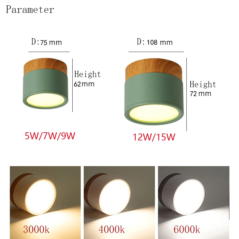 Светодиодные лампы Macaron Wood Art для поверхностного монтажа многоцветные трубчатые