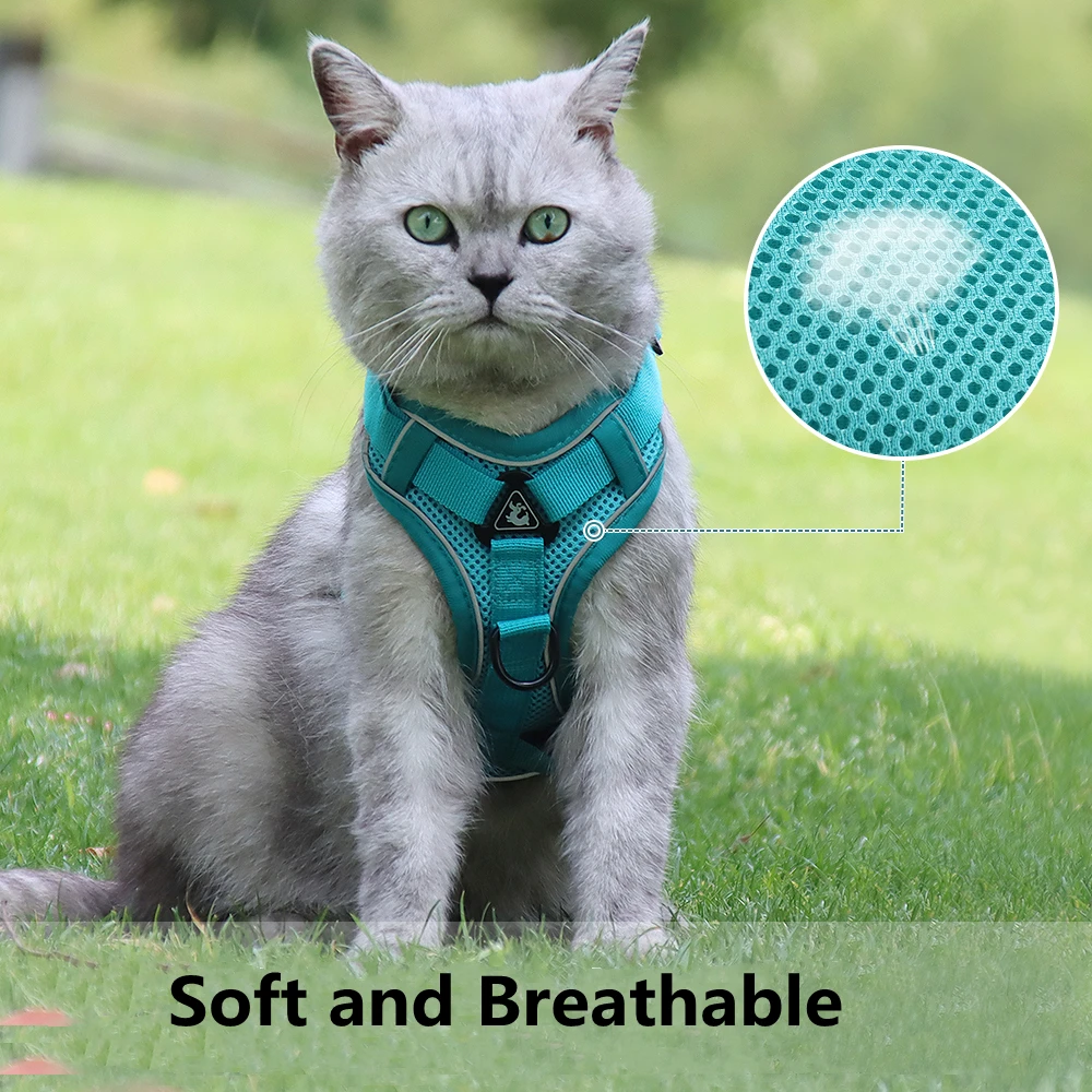 Шлейка для собак с поводком 150 см регулируемый светоотражающий дышащий жилет