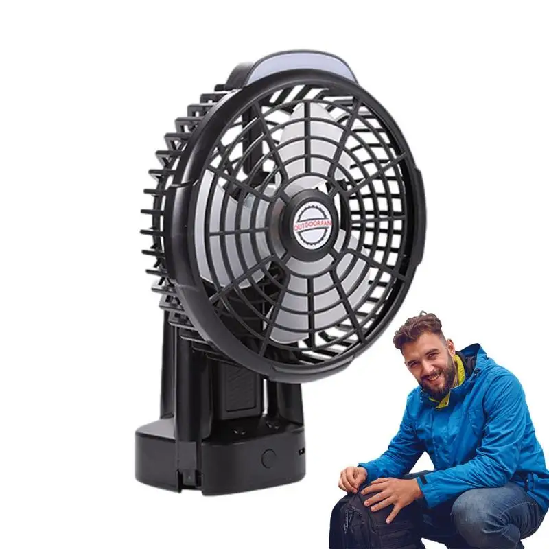 

Camping Fan Rechargeable 270 Automatic Head Rotation Foldable Tripod Portable Fan 4-Speed 7800mAh USB-powered Fan Light Camping