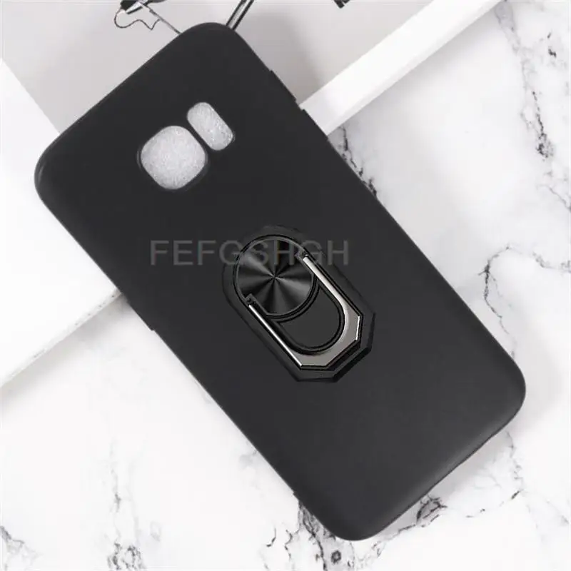 Мягкий силиконовый чехол из ТПУ с кольцом для задней панели телефона SAMSUNG Galaxy S7 edge