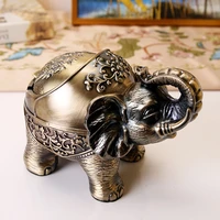 european retro elephant cute ashtray personality trend spherical with cover metal ashtray