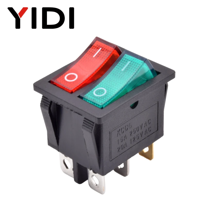 

YIDI KCD6 двухпозиционный переключатель с подсветкой 12В 220В 16А