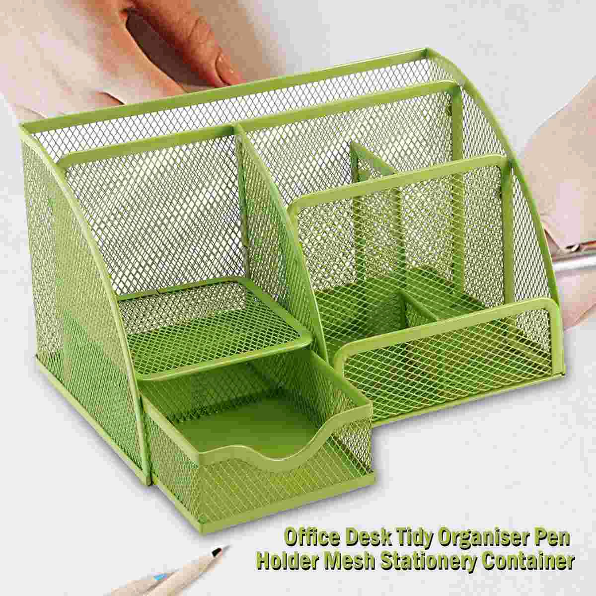 

Сетчатый Настольный органайзер, Канцелярский контейнер, органайзер для офисного стола, многофункциональный органайзер, держатель для ручек для офисного стола