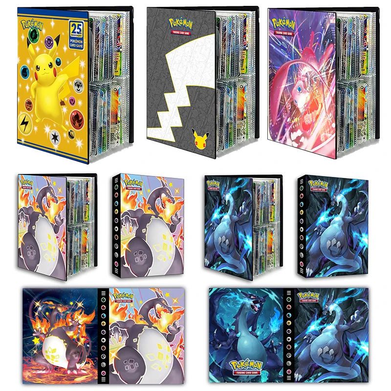 

Альбом для карт с покемоном, 2022 шт., с мультяшным Аниме Пикачу, коллекционная карточка, 4 кармана, буклет Vmax GX EX, чехол, игрушки, подарки, 240