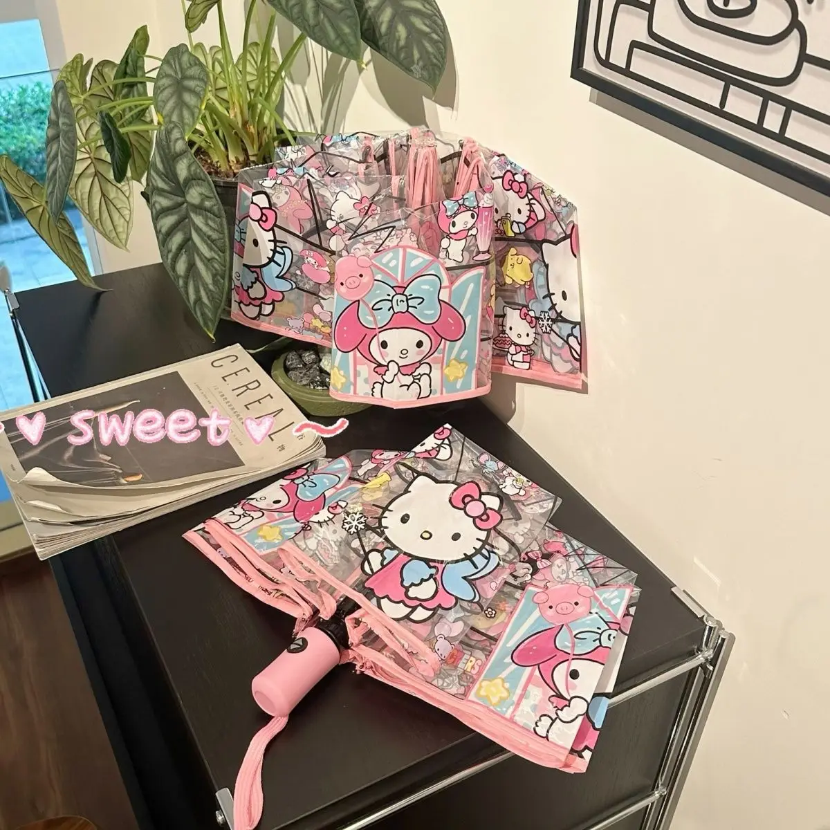 Складной зонт Hello Kitty полностью автоматический ручной портативный утолщенный