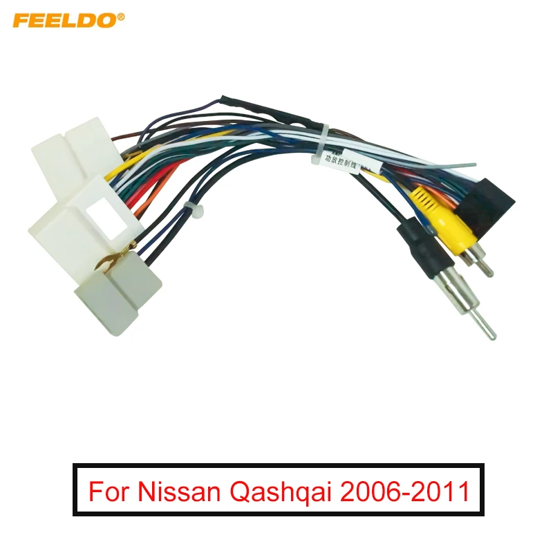 

Проводка FEELDO для Nissan Qashqai 06-11, автомобильная проводка с 16-контактным разъемом для установки CD/DVD