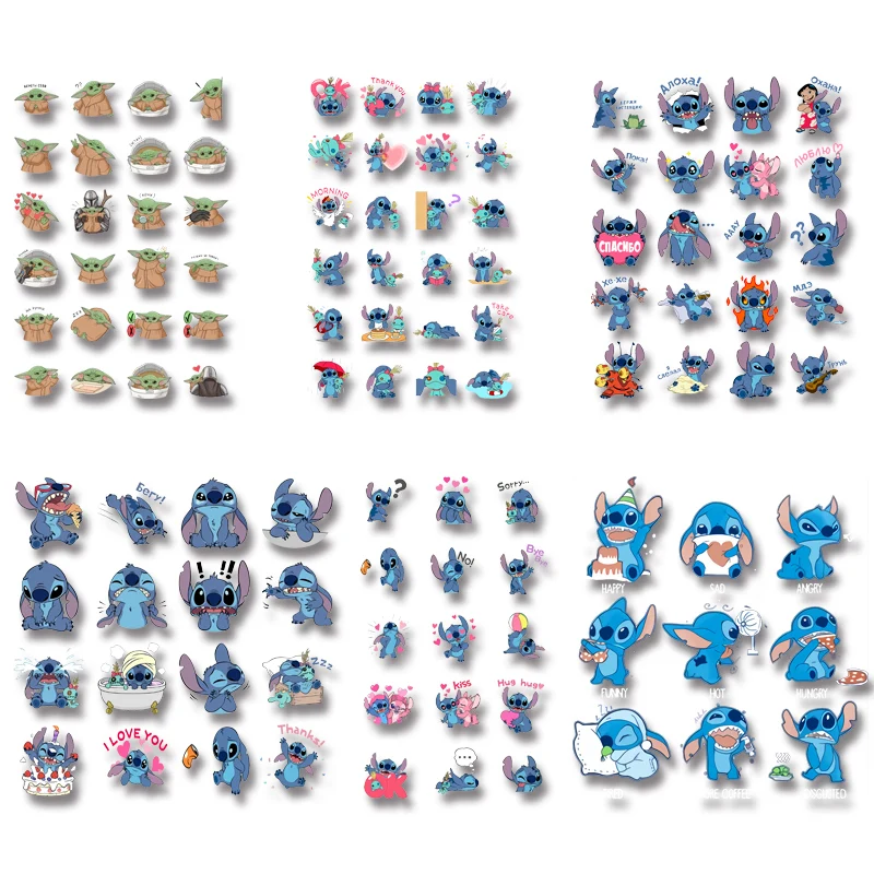 Disney Anime Stitch Baby Yoda Full Version Thumbnail Bundles sale Iron On Transfer Applique on Clothes Stickers on Fabric