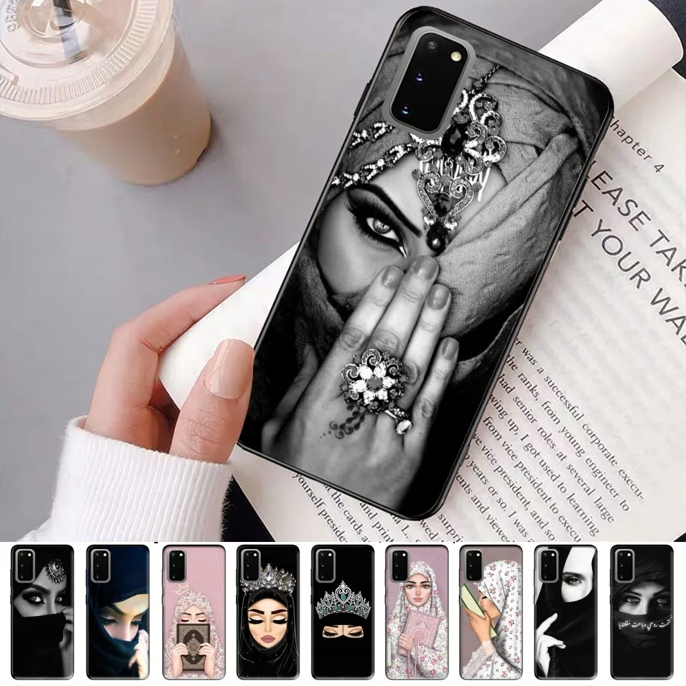 Muzułmański islamski arabski hidżab Face Gril Eyes Etui na telefon Samsung S 9 10 20 21 22 23 30 plus lite Ultra FE S10lite Fundas