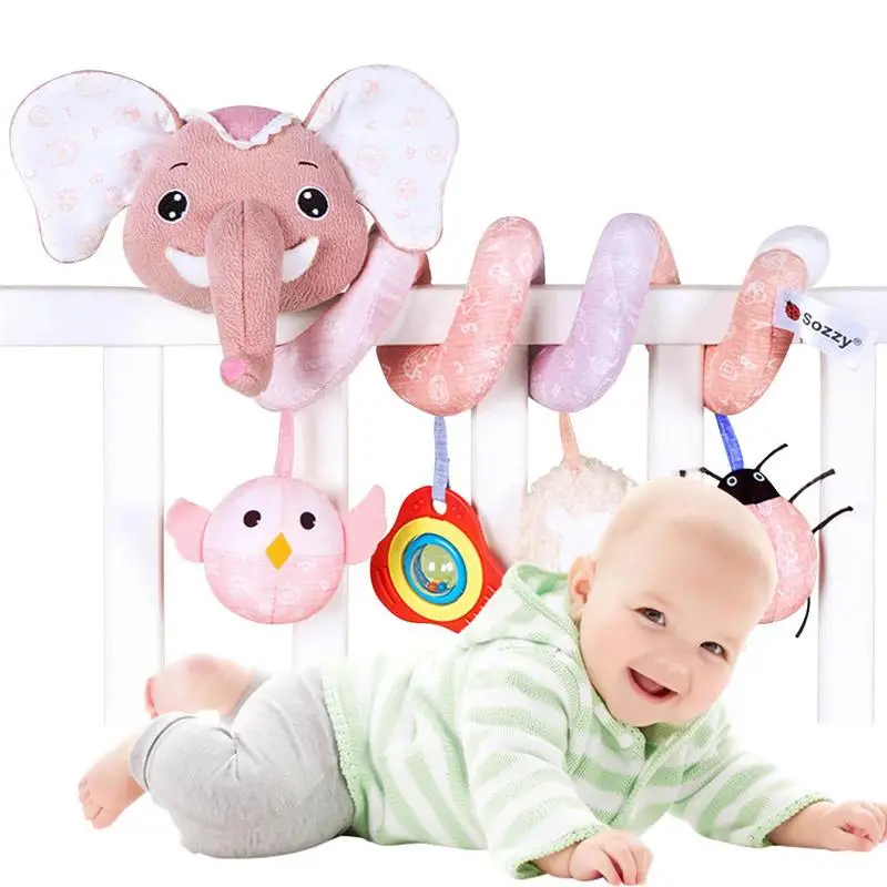 

Hanging Bed Toys Lovely Baby Bed Cradle Plush Doll For Infants Rattles Cartoon Animal Hanging Bell Educational Baby Toys