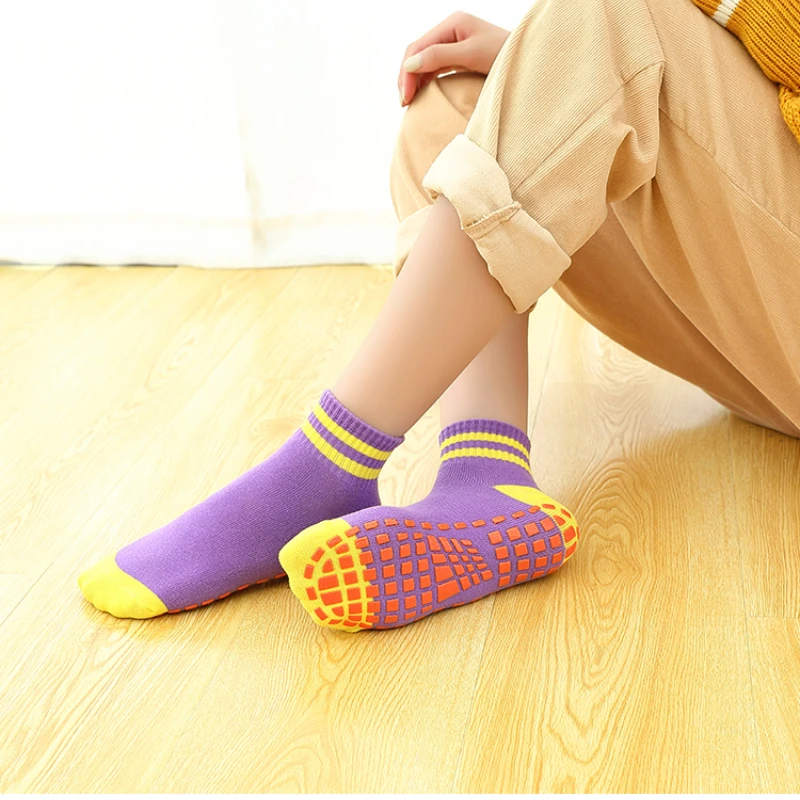 Cotton Breathable Silicone Non-slip Socks Children Early Education Floor Socks Parent-child Socks Adult Kids Trampoline Socks