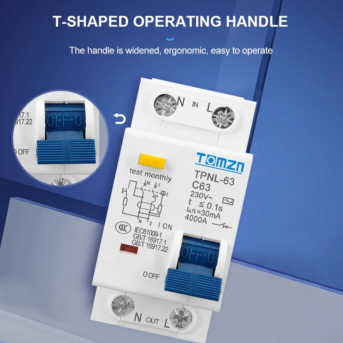 TOMZN TPNL DPNL 230 В 1P + N Автоматический выключатель остаточного тока с защитой от
