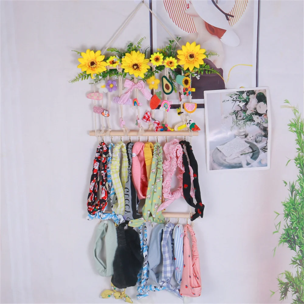 Bow Holder for Girls Hair Bows Hair Clips Hanging Organizer Baby Headband Storage Hair Accessory Display for Wall Room