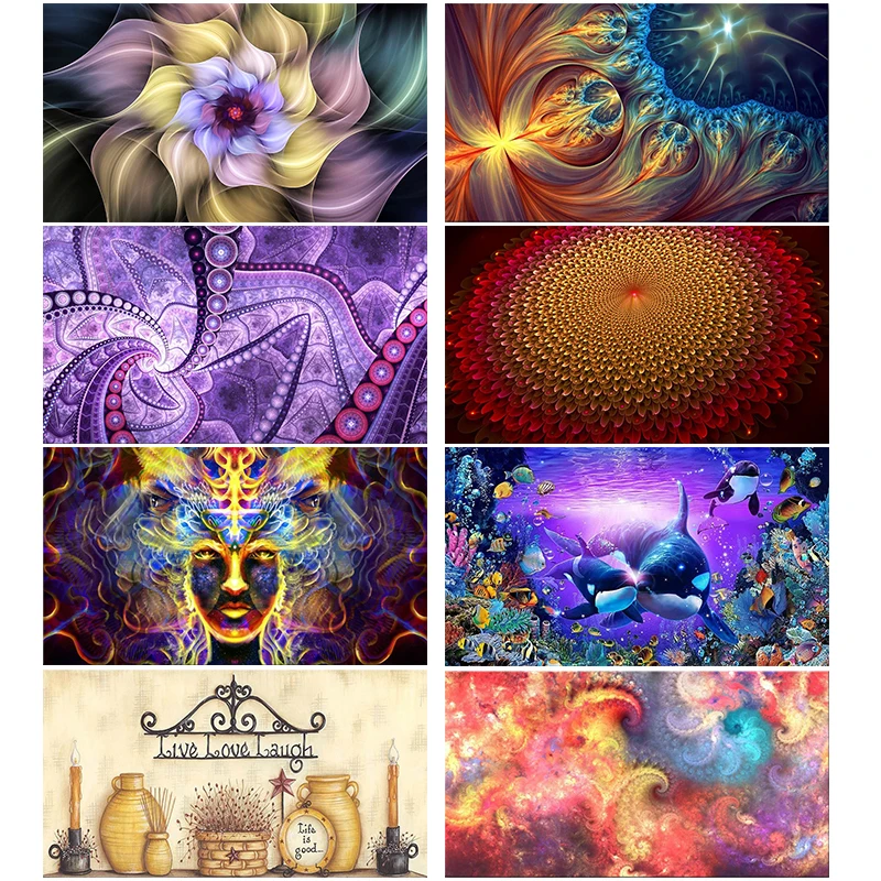 

40x70cm 5D DIY Diamond Painting Full Round Drill Colorful Abstract Flower Daimond Embroidery Rhinestone Cross Stitch Home Decor