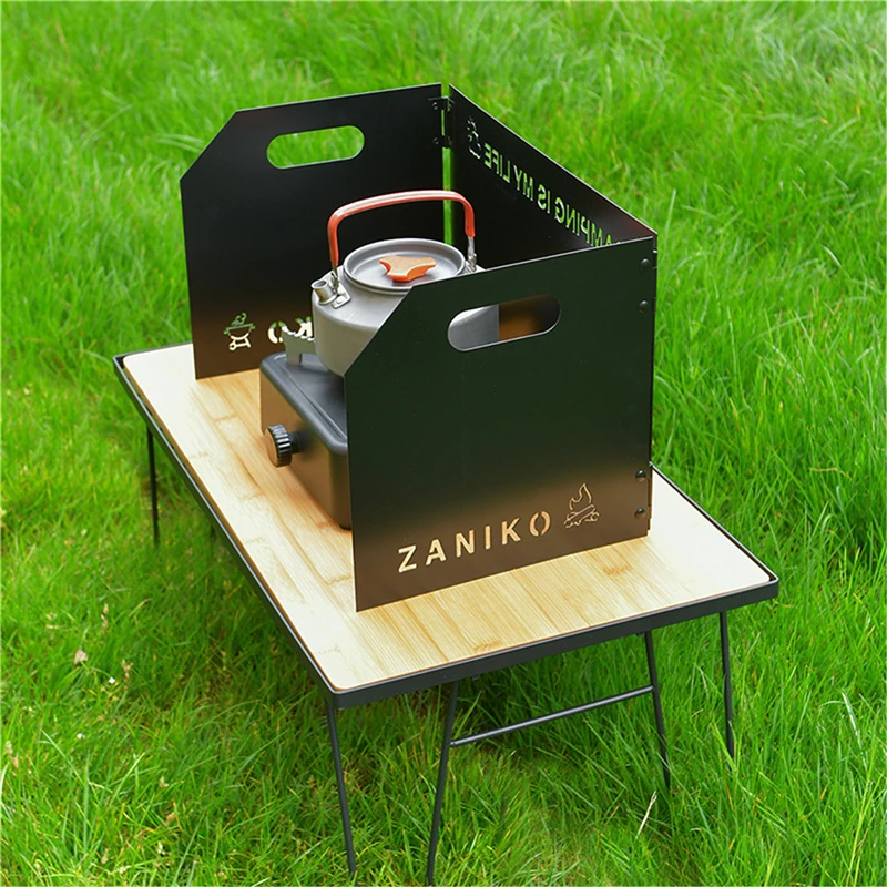 

Foldable Gas Stove Windshield Camping Cooking Burner Windproof Screen Stainless Steel BBQ Gas Stove Wind Shield Supplies