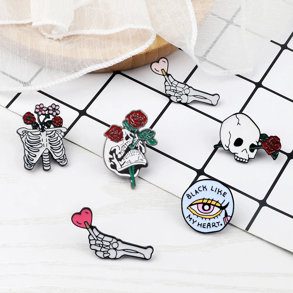 Женская/Мужская джинсовая куртка с эмалью в стиле панк