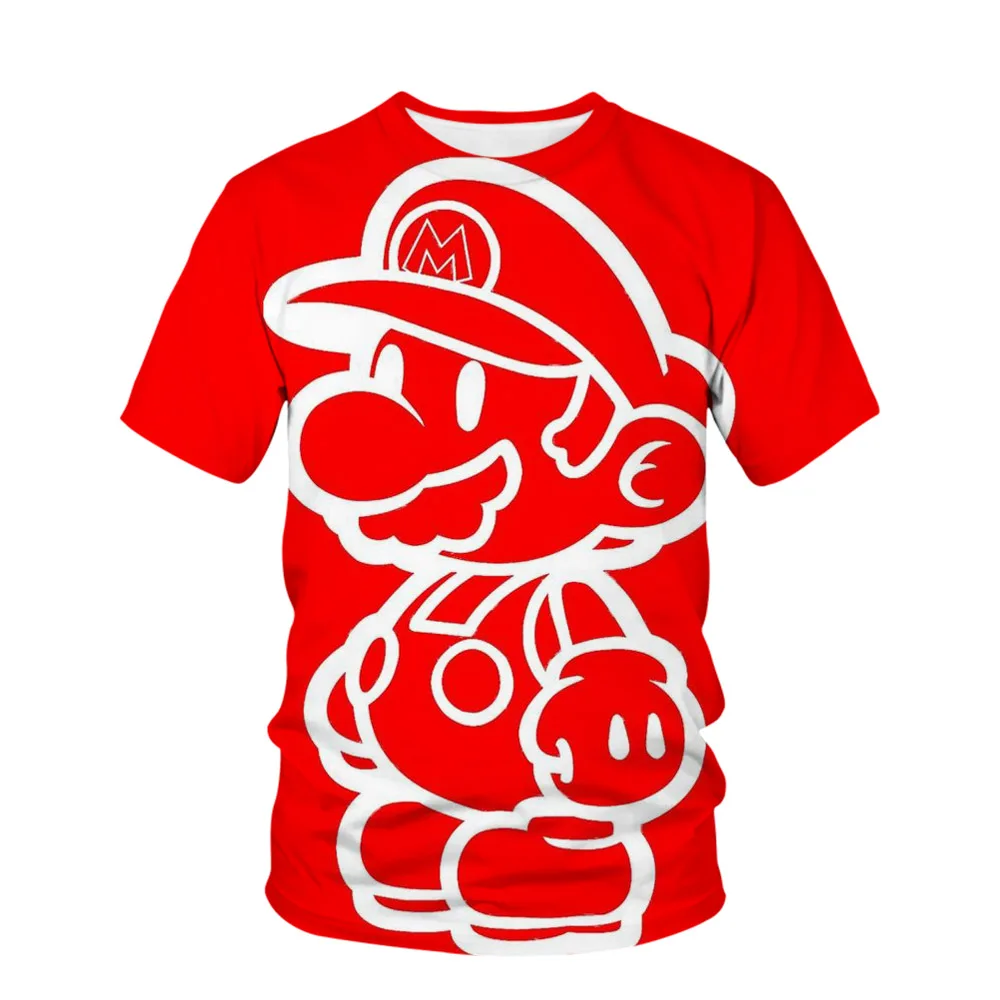 

Super Mario Brothers Boys and Girls T-shirt 2023 Summer New 3D Printed Cartoon Children's Clothing Nintendo Game Mario Brothers