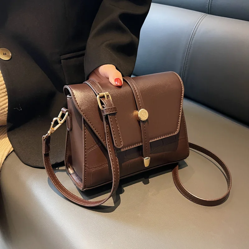 

Women's stone shoulder bag fashion casual crossbody bag winter new style mini mobile phone purse clamshell design women's ba