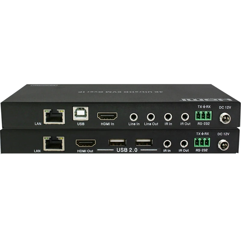 

HDMI and USB signals via IP network up to 330ft/100m Transmitter Receiver