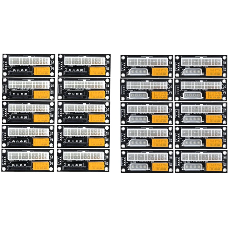 

10PCS Dual PSU Power Supply Adapter Add2psu PC Block Synchronizer ATX 24Pin To Molex Synchronous Riser Mining