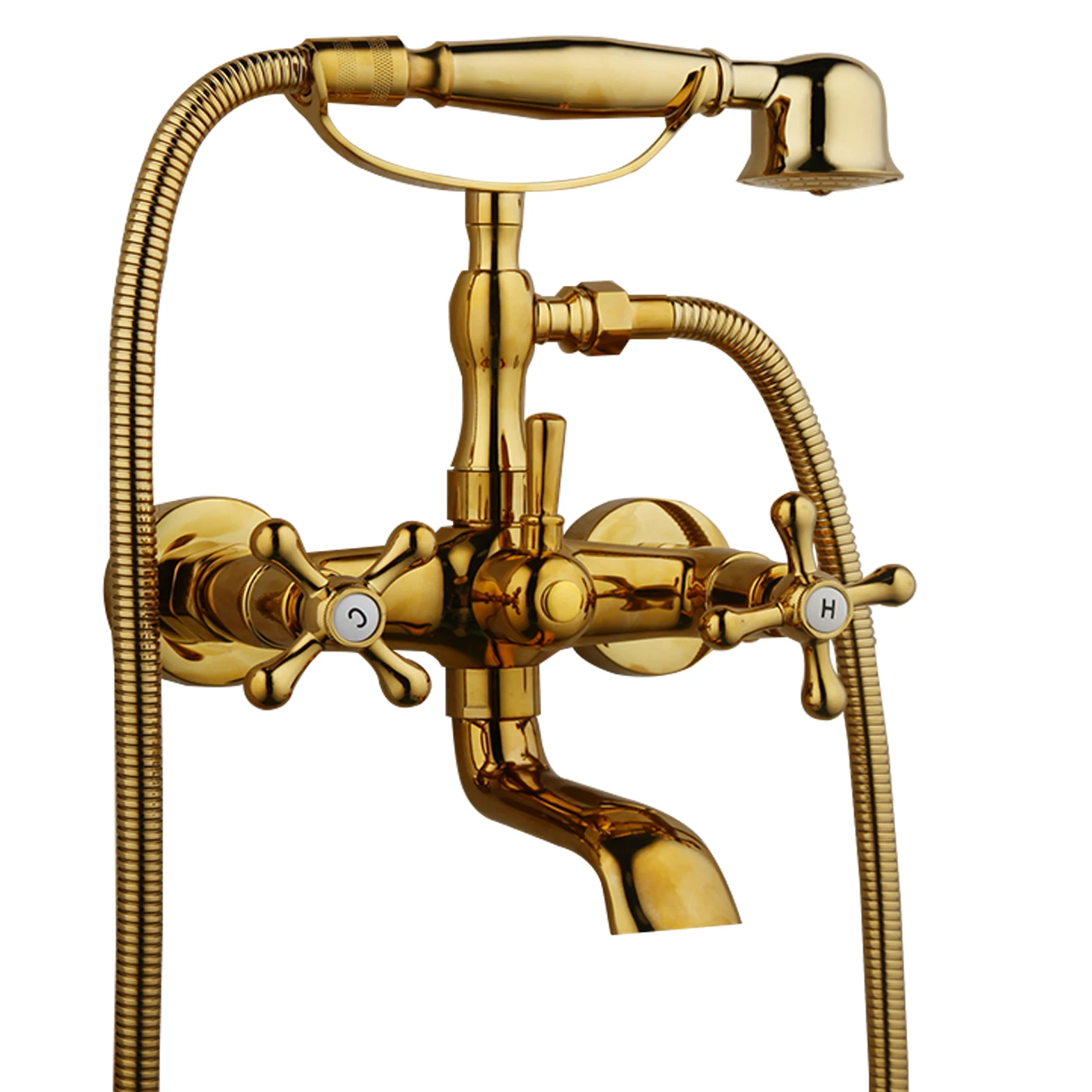 

KEMAIDI Золотой набор смесителей для душа для ванны, смеситель с двумя ручками, настенный набор для душа для ванны с поворотным изливом на 360° черный