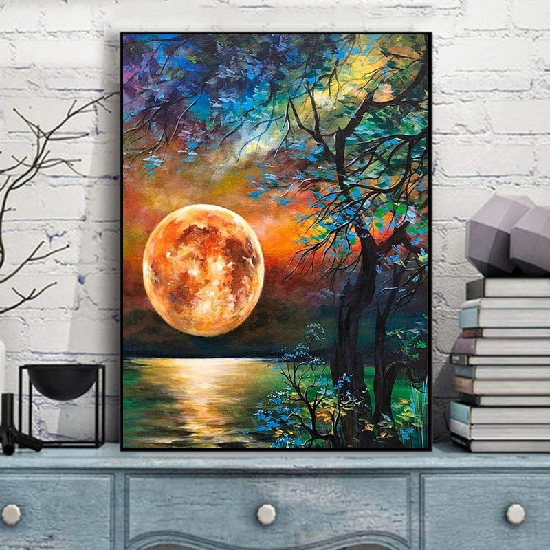 Алмазная живопись 5D луна фотосессия полная пейзаж алмазная вышивка сделай сам