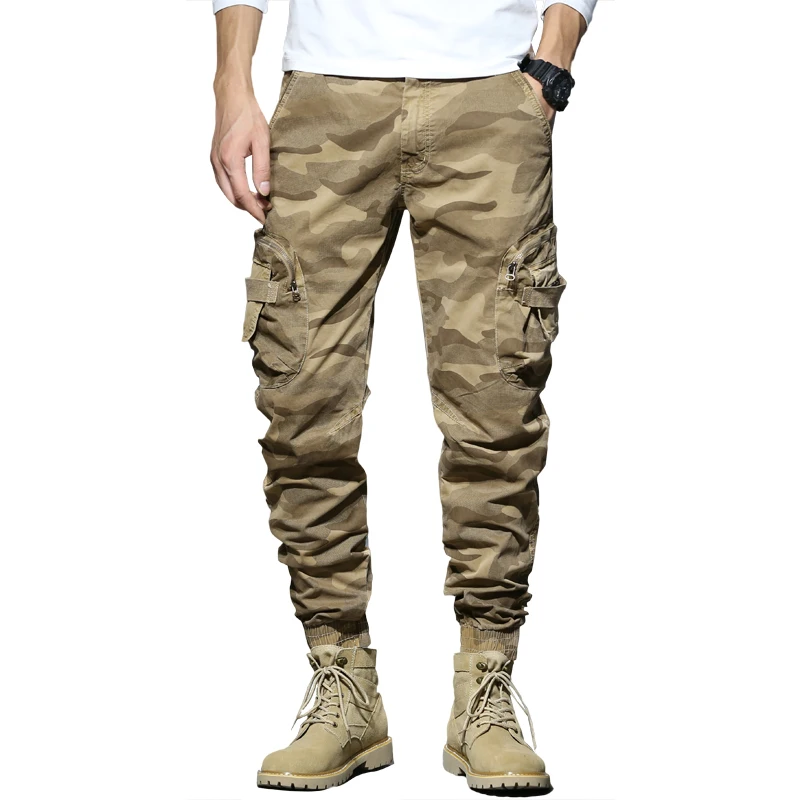 CAAYU Joggers Cargo Pants Men Casual Hiphop MultiPocket Male Trousers Sweatpants Streetwear Tactical Track KhakiCamouflage Pants images - 6