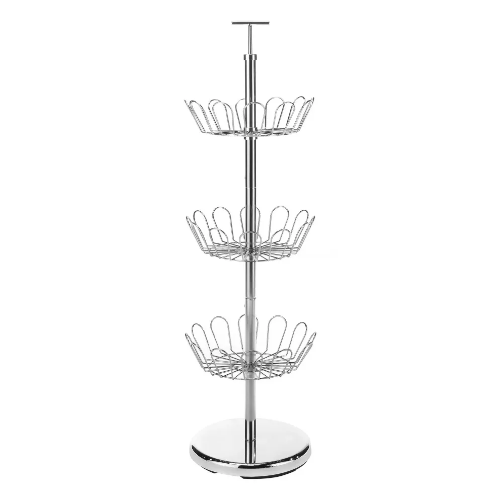 

3-Tier Revolving 18 Pair Shoe Tree Storage Rack - Chrome,Shoes Organizer,Shoe-shelf,Shoerack,Shoe Organizer and Storage