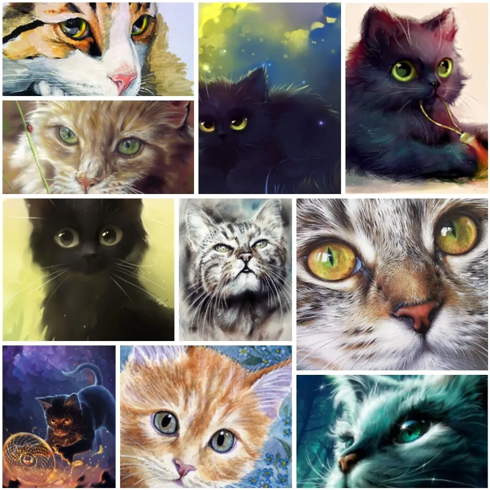 

Animal Cat Paintings By Numbers Personalized Craft Kit For Adults Home Decoration Personalized Gift Ideas Wholesale HOT
