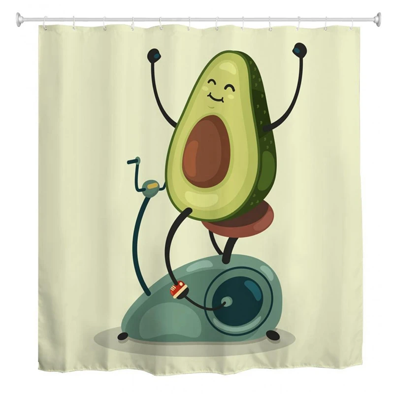 

Занавеска для душа в ванную комнату с изображением авокадо