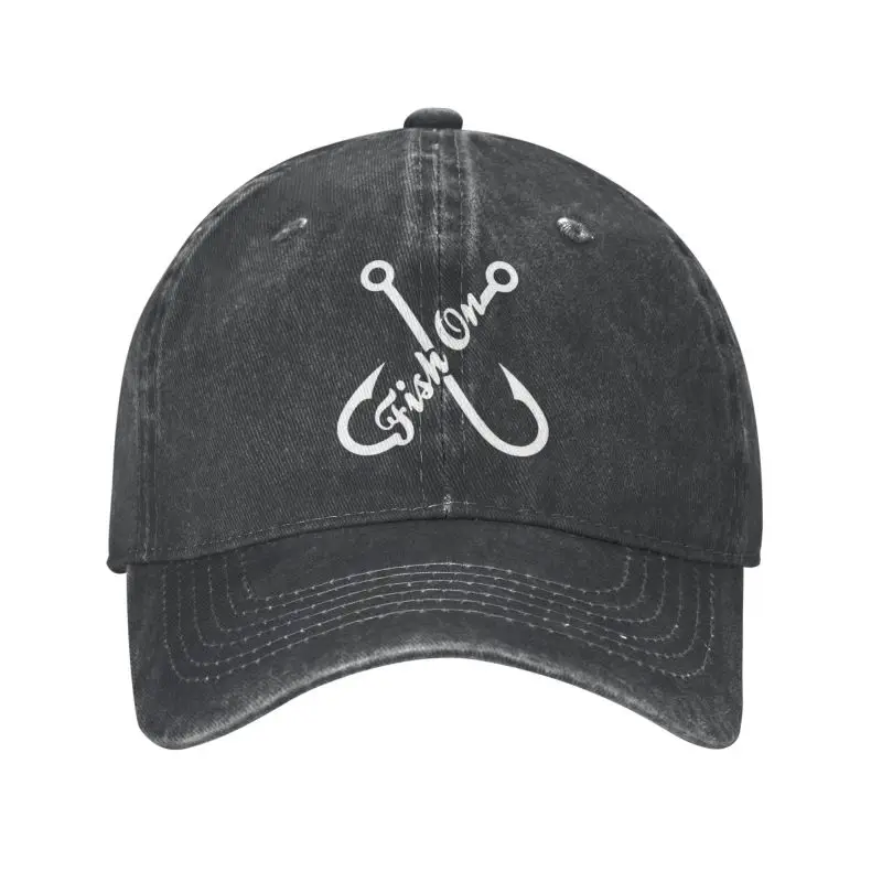 

Classic Unisex Cotton Fish On Logo Baseball Cap Adult Fisherman Fishing Adjustable Dad Hat for Men Women Outdoor