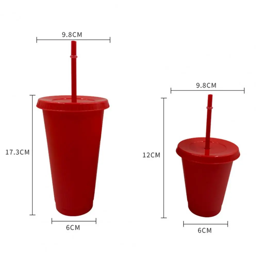 

Practical Drinking Tumbler 2 Sizes Christmas Straw Cup Straw Design Festive Plastic Christmas Straw Cup with Lid