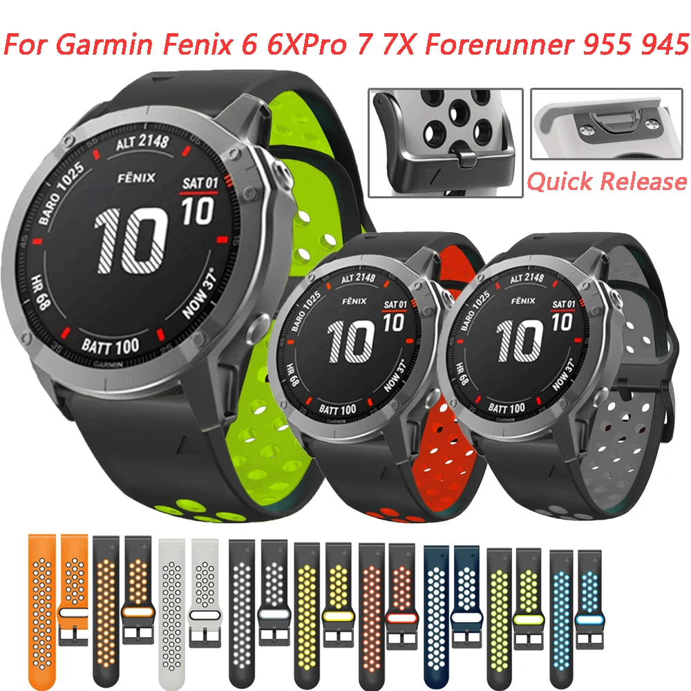 

Ремешок для Garmin Fenix 7X 7 6X 6 Pro 5 5X Plus Enduro 2, быстросъемный силиконовый удобный браслет для наручных часов