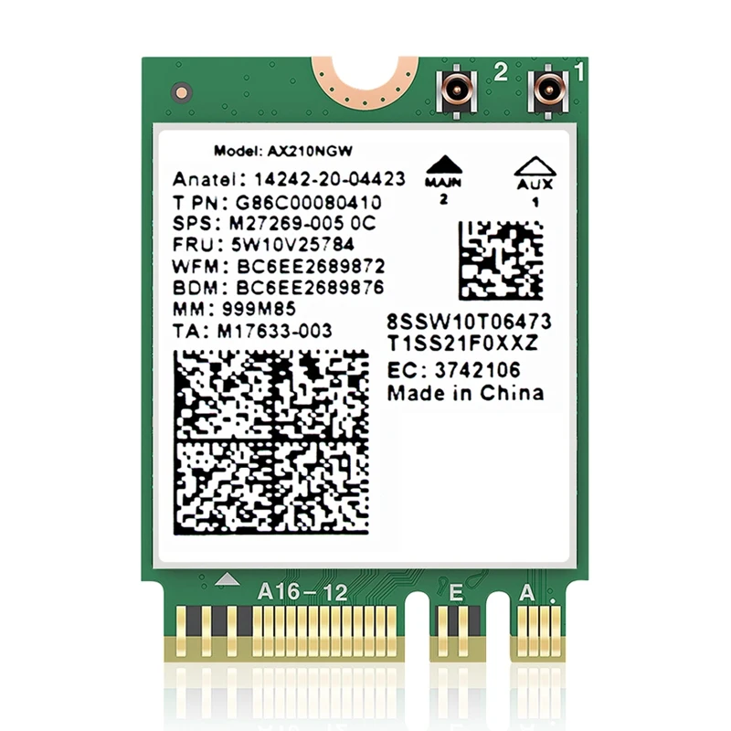 

Wifi 6E AX210 Wireless Network Card M.2 WIFI Module 5374Mbps Bluetooth 5.3 Wireless Network Card Adapter