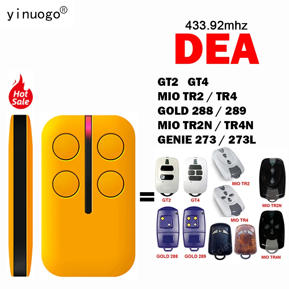

DEA Remote Control 433.92MHz For DEA GT2 GT4 TR2 TR4 GOLD288 GOLD289 MIOTR2N MIOTR4N GENIE273 GENIE273L Remote Control Gate