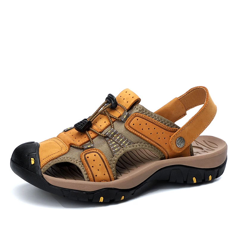 Summer Men Leather Sandals Fashion High Quality Water Beach Outdoor Non-slip Soft Comfortable Wear-resisting Non-slip Size38-47