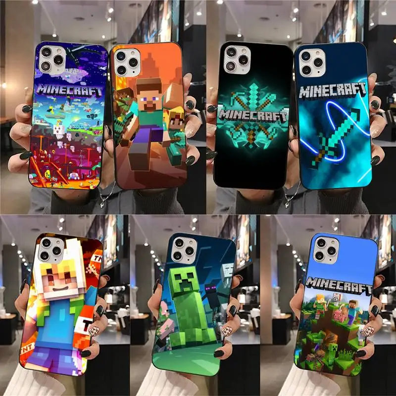 

Sandbox Game MINECRAFT Mini World Phone Case For iphone 13 12 11 Pro Mini XS Max 8 7 Plus X SE 2020 XR cover
