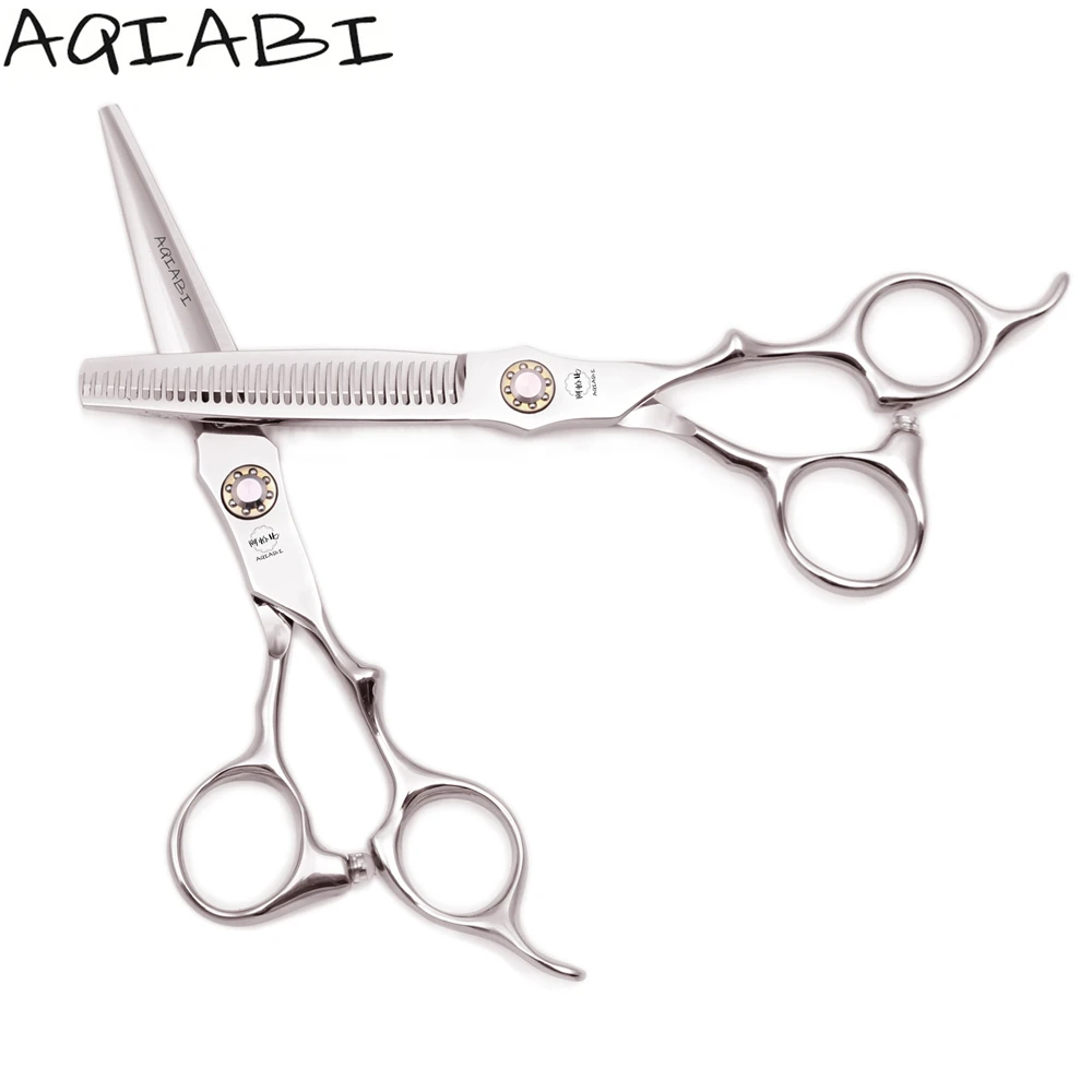 

Hair Scissors 5.5'' 6" AQIABI JP 440C Hair Cutting Scissors Thinning Shears Barber Scissors A9024